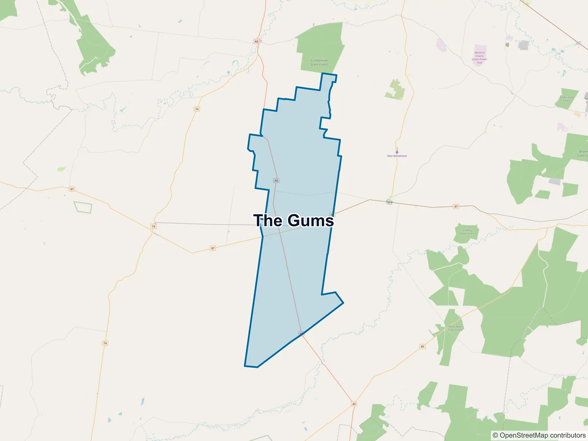Map of The Gums, QLD, Australia