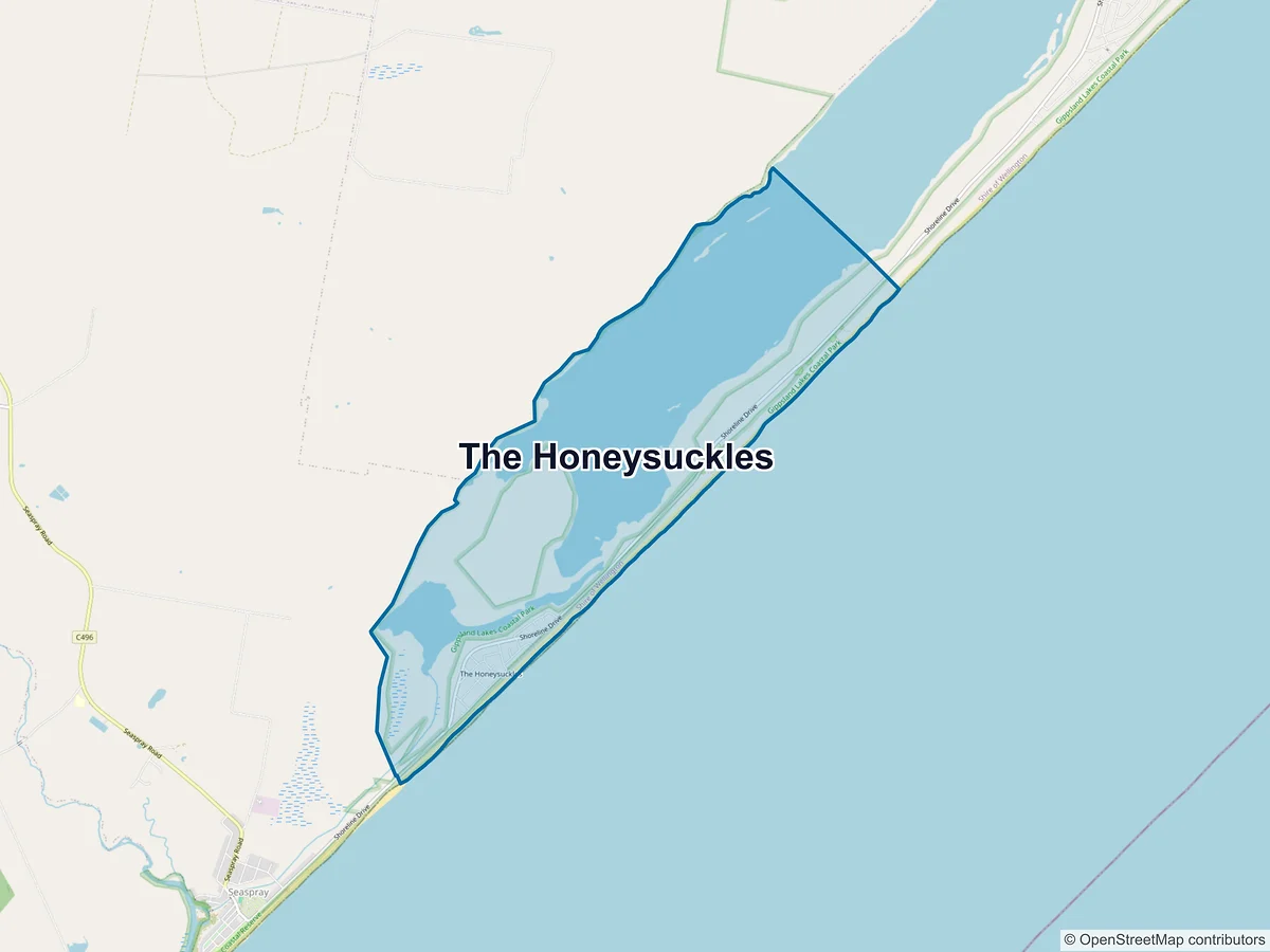 Map of The Honeysuckles, VIC, Australia