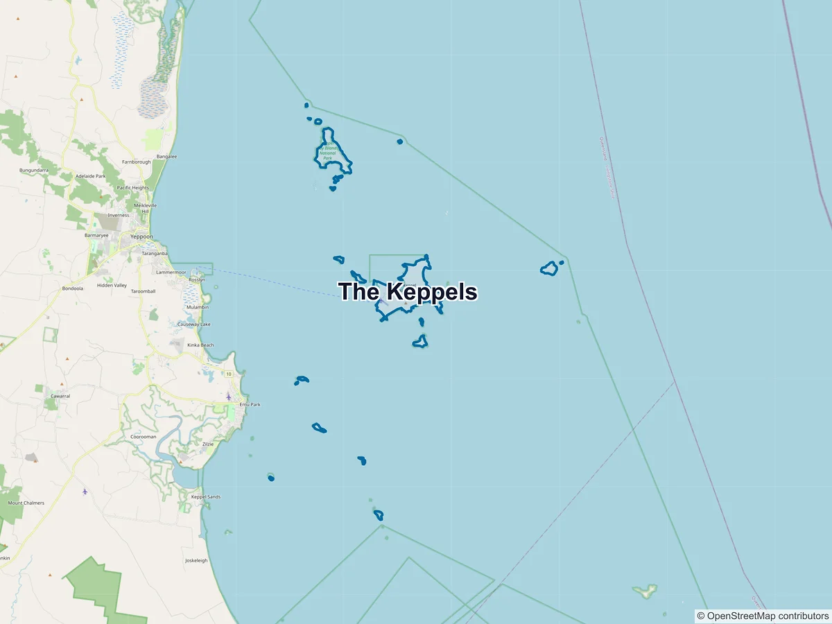 Map of The Keppels, QLD, Australia