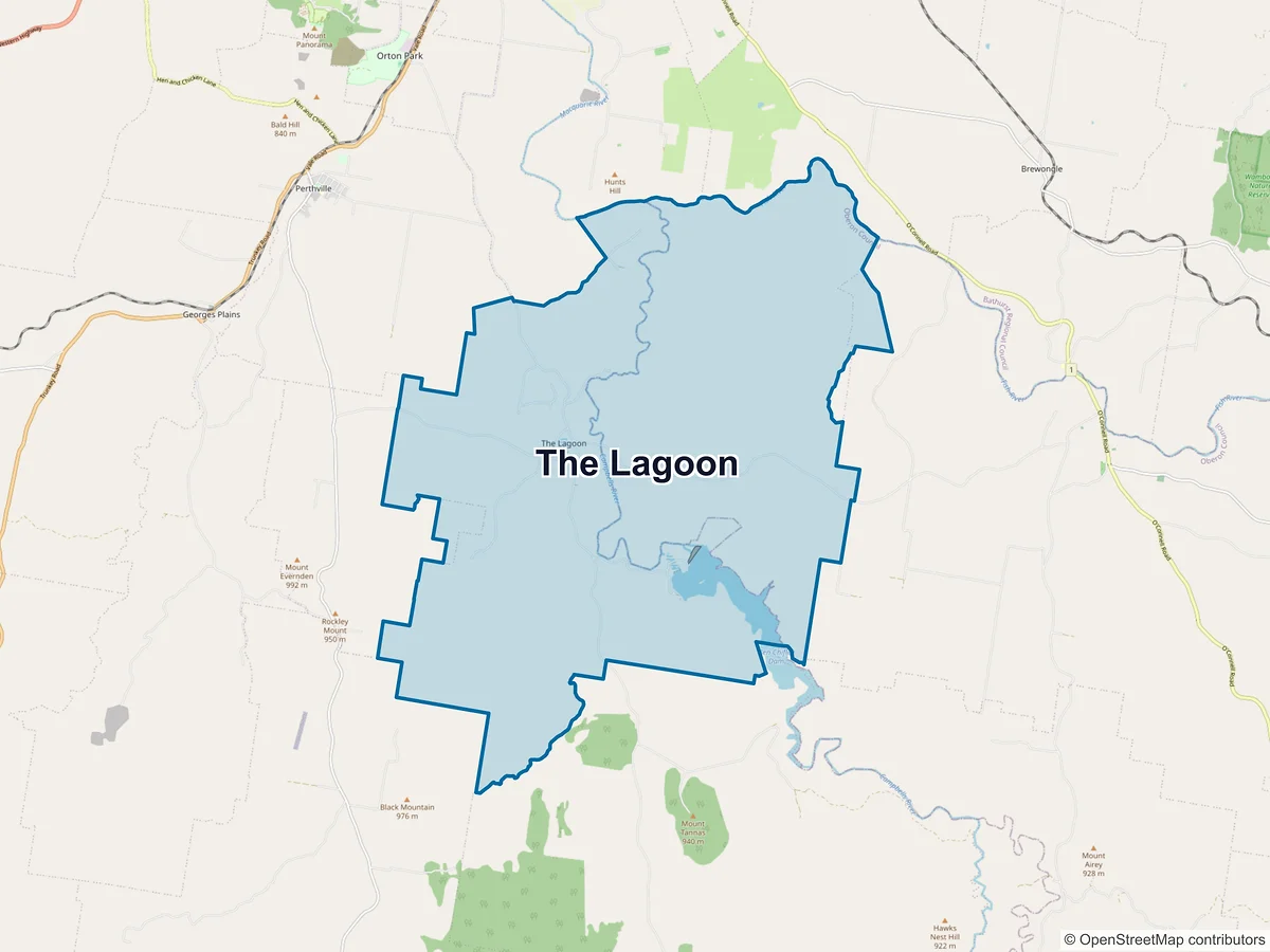 Map of The Lagoon, NSW, Australia