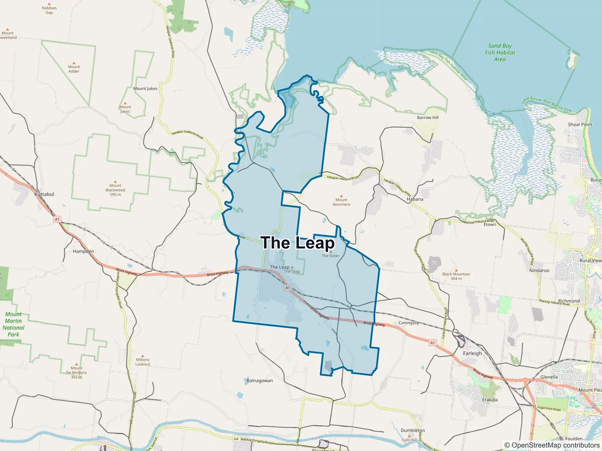 Map of The Leap, QLD, Australia