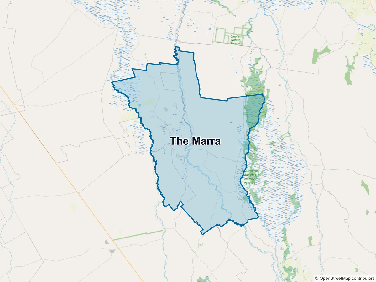 Map of The Marra, NSW, Australia