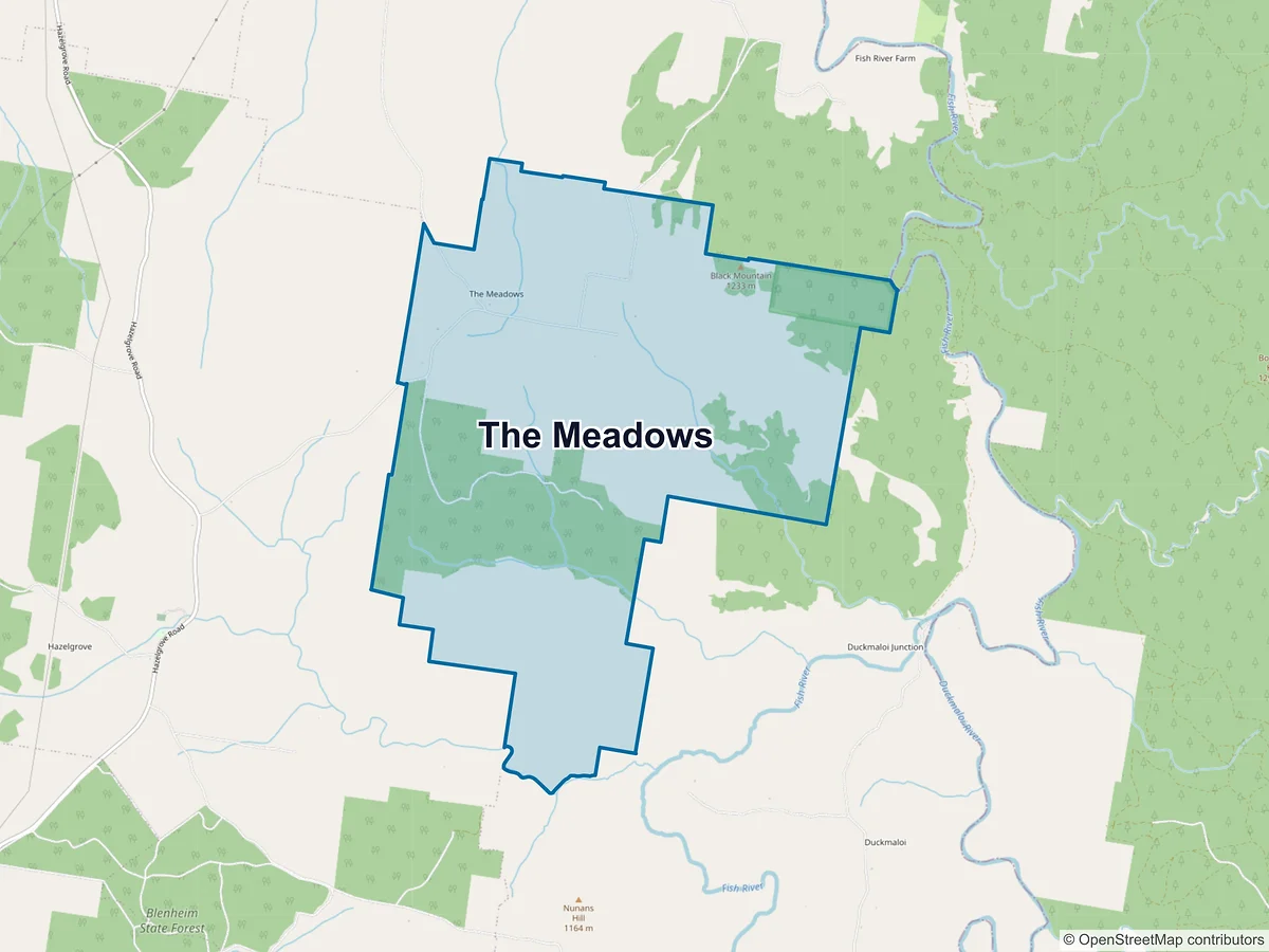 Map of The Meadows, NSW, Australia