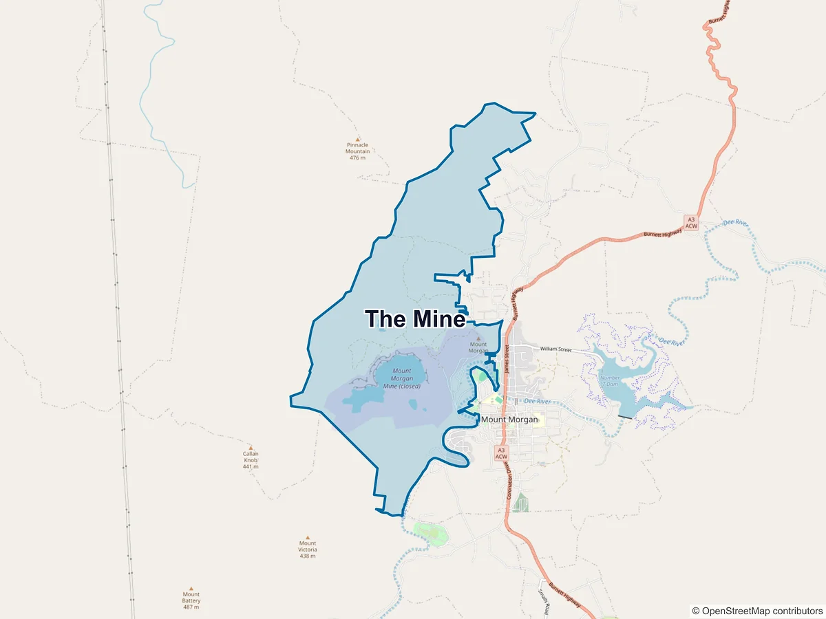 Map of The Mine, QLD, Australia