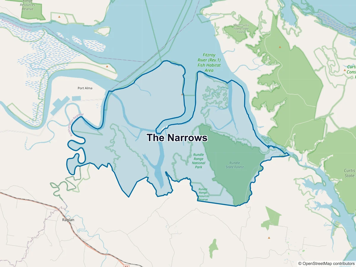 Map of The Narrows, QLD, Australia
