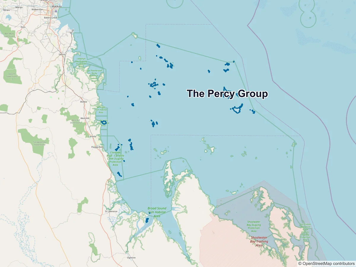 Map of The Percy Group, QLD, Australia
