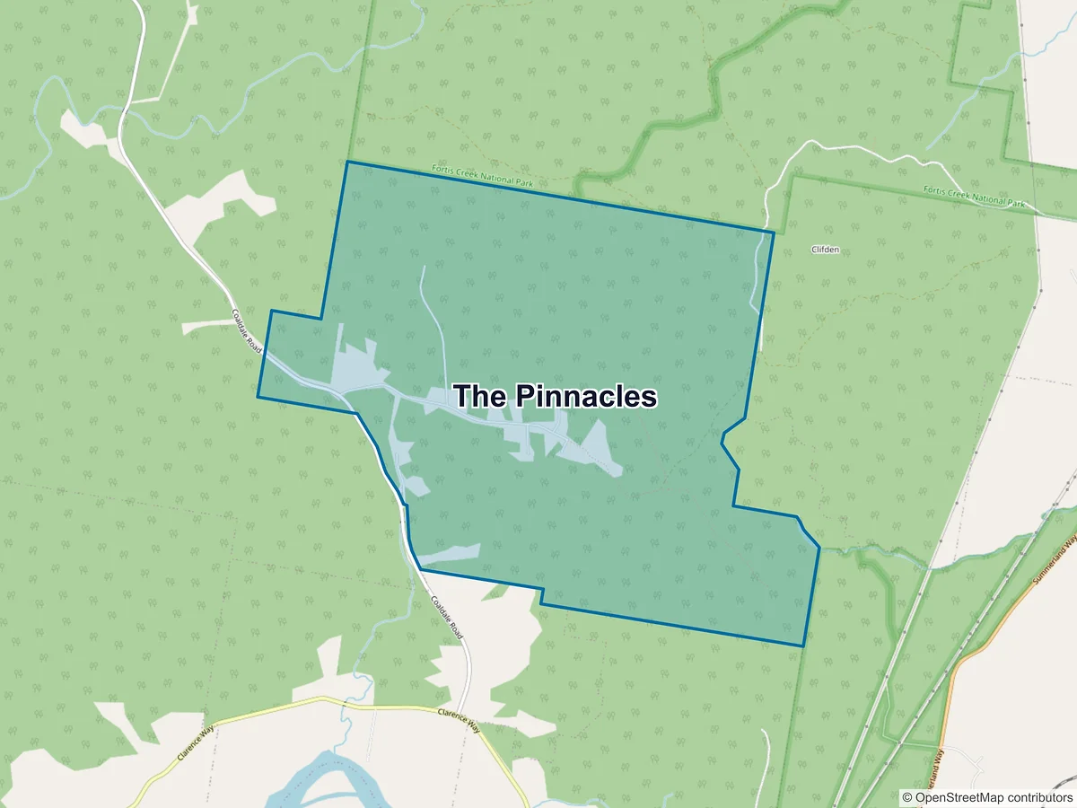 Map of The Pinnacles, NSW, Australia