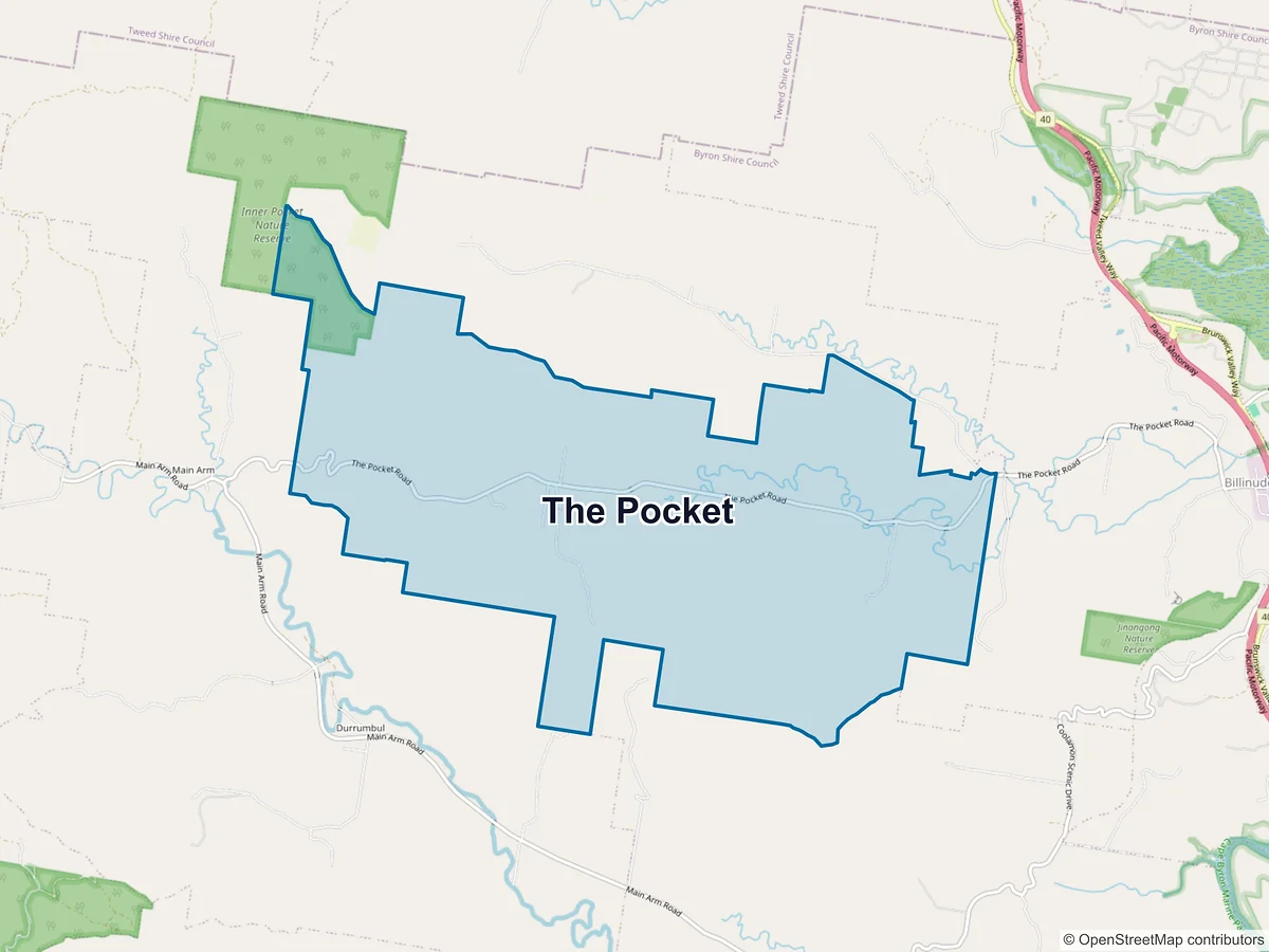 Map of The Pocket, NSW, Australia