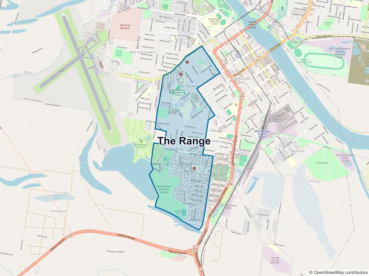 Map of The Range, QLD, Australia