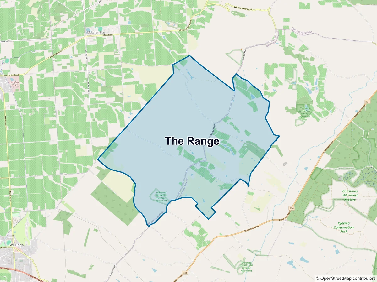 Map of The Range, SA, Australia