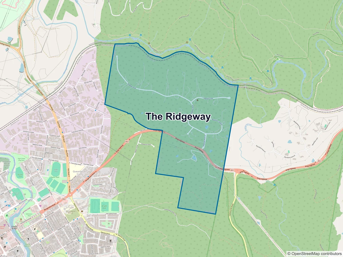 Map of The Ridgeway, NSW, Australia