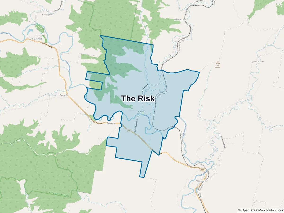 Map of The Risk, NSW, Australia
