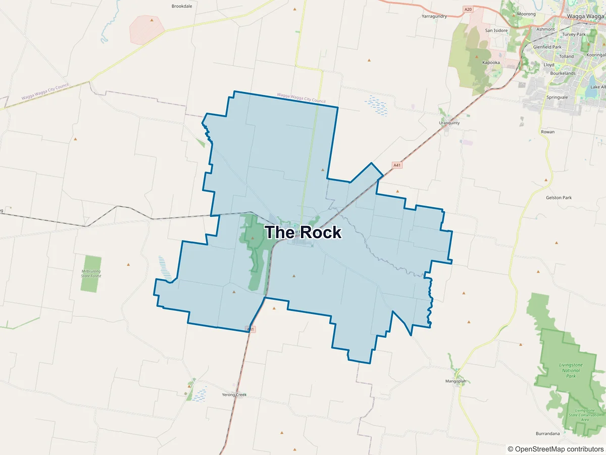 Map of The Rock, NSW, Australia
