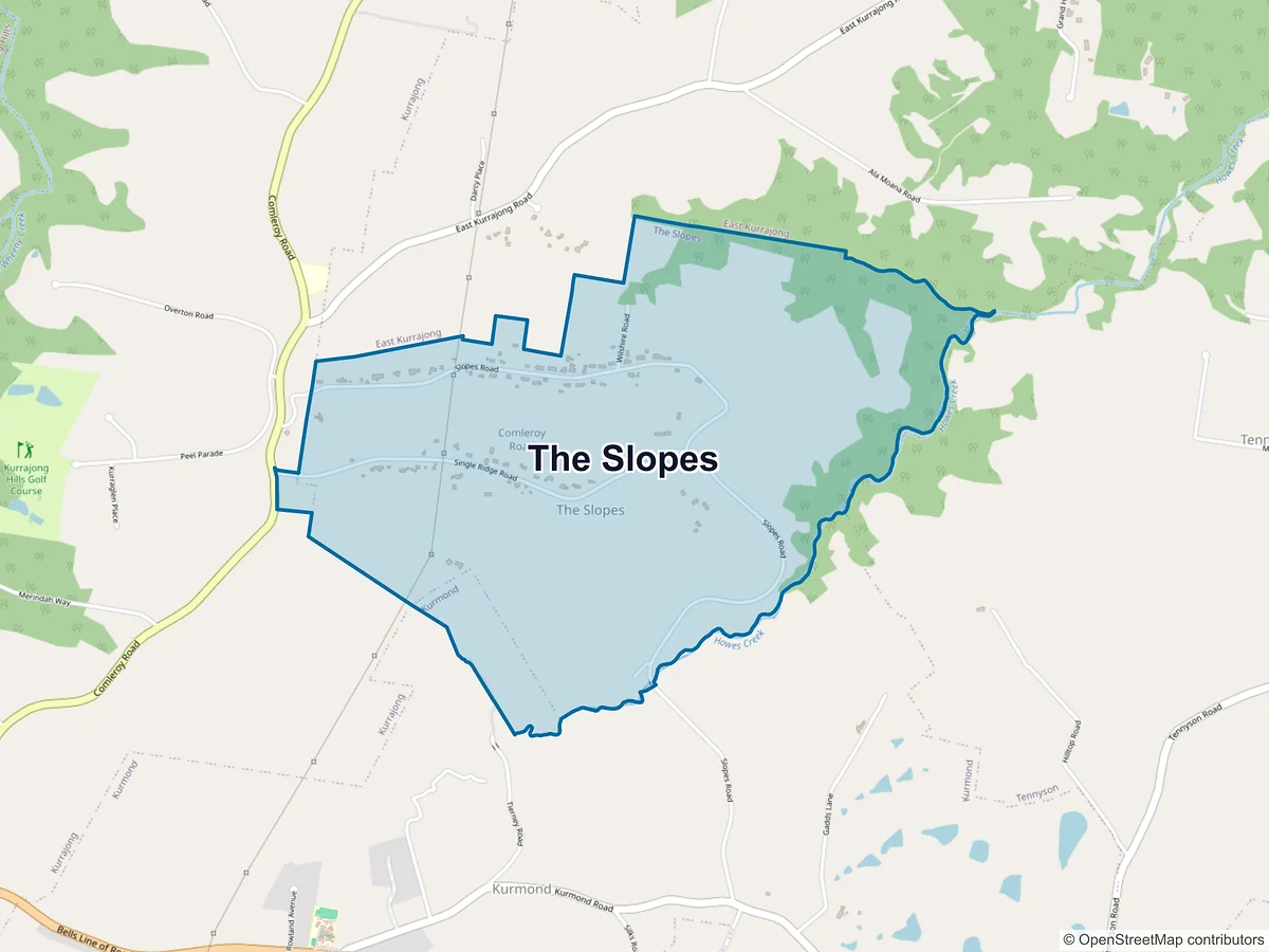 Map of The Slopes, NSW, Australia