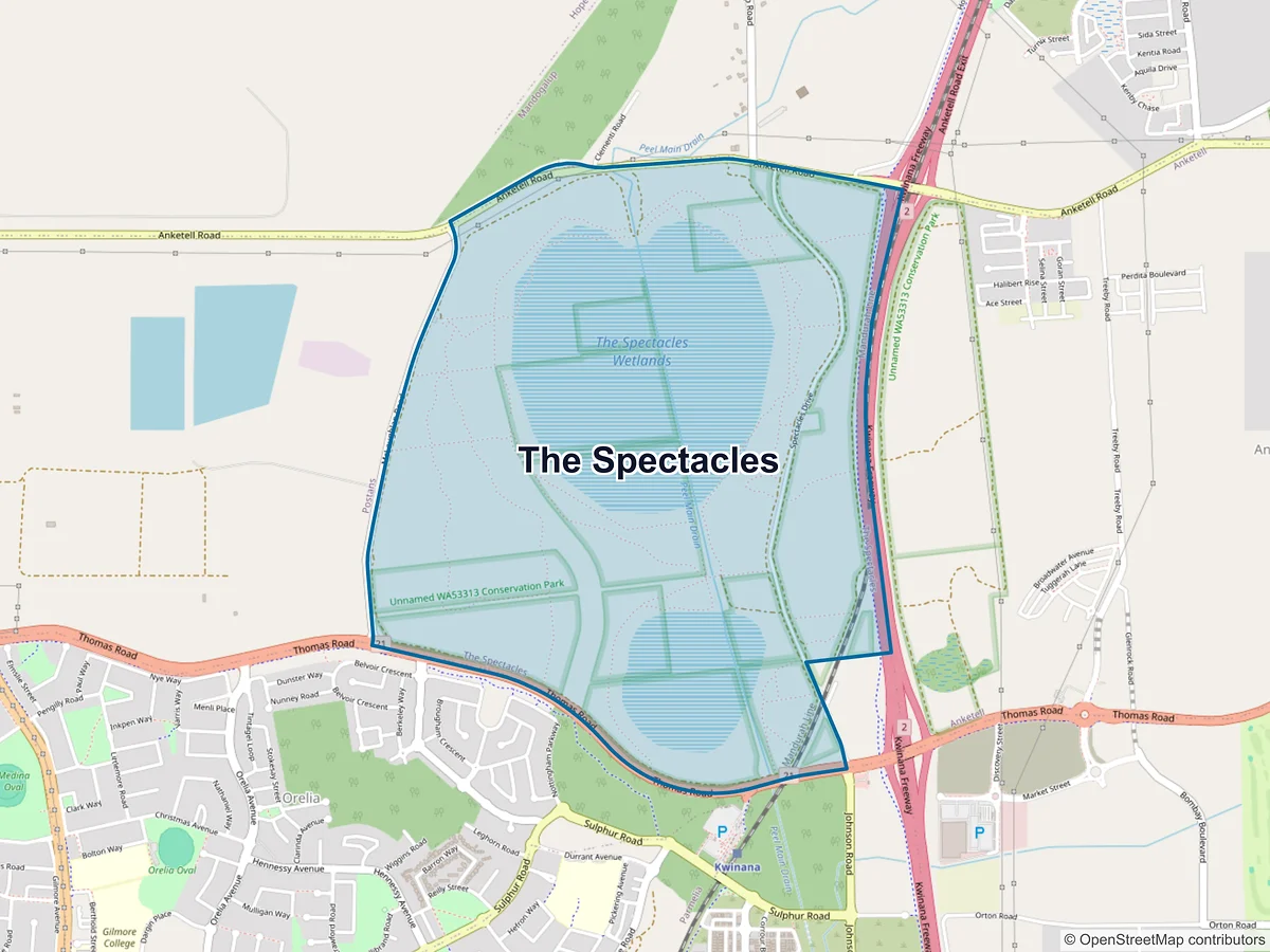 Map of The Spectacles, WA, Australia