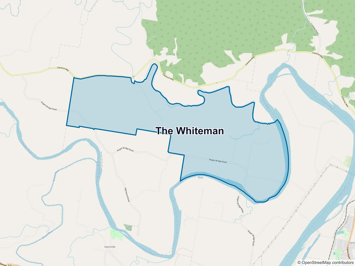 Map of The Whiteman, NSW, Australia
