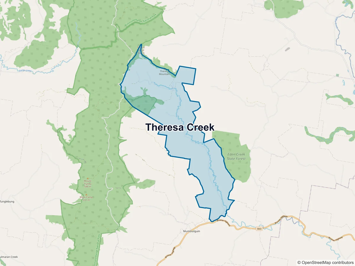 Map of Theresa Creek, NSW, Australia