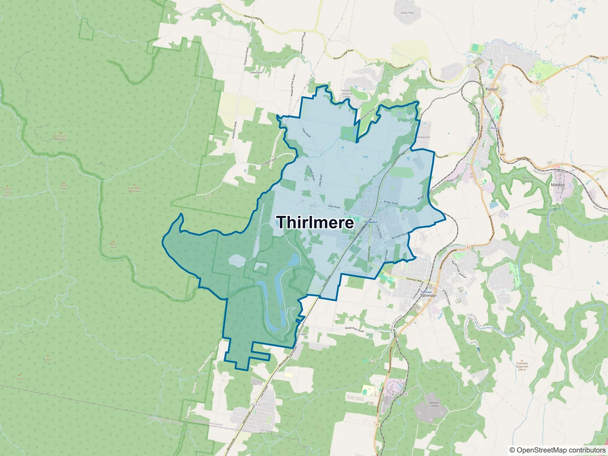 Map of Thirlmere, NSW, Australia