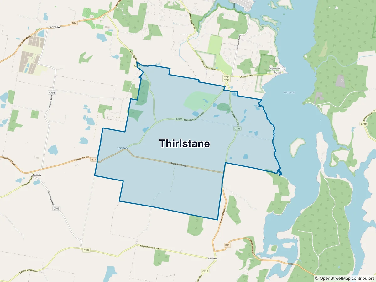 Map of Thirlstane, TAS, Australia