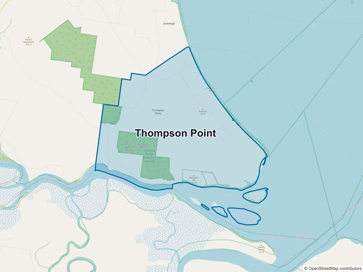 Map of Thompson Point, QLD, Australia