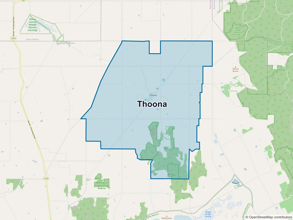 Map of Thoona, VIC, Australia