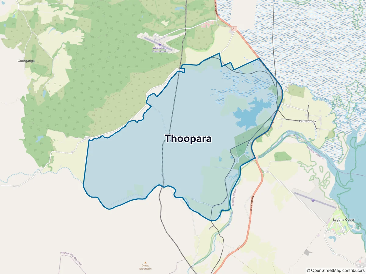 Map of Thoopara, QLD, Australia