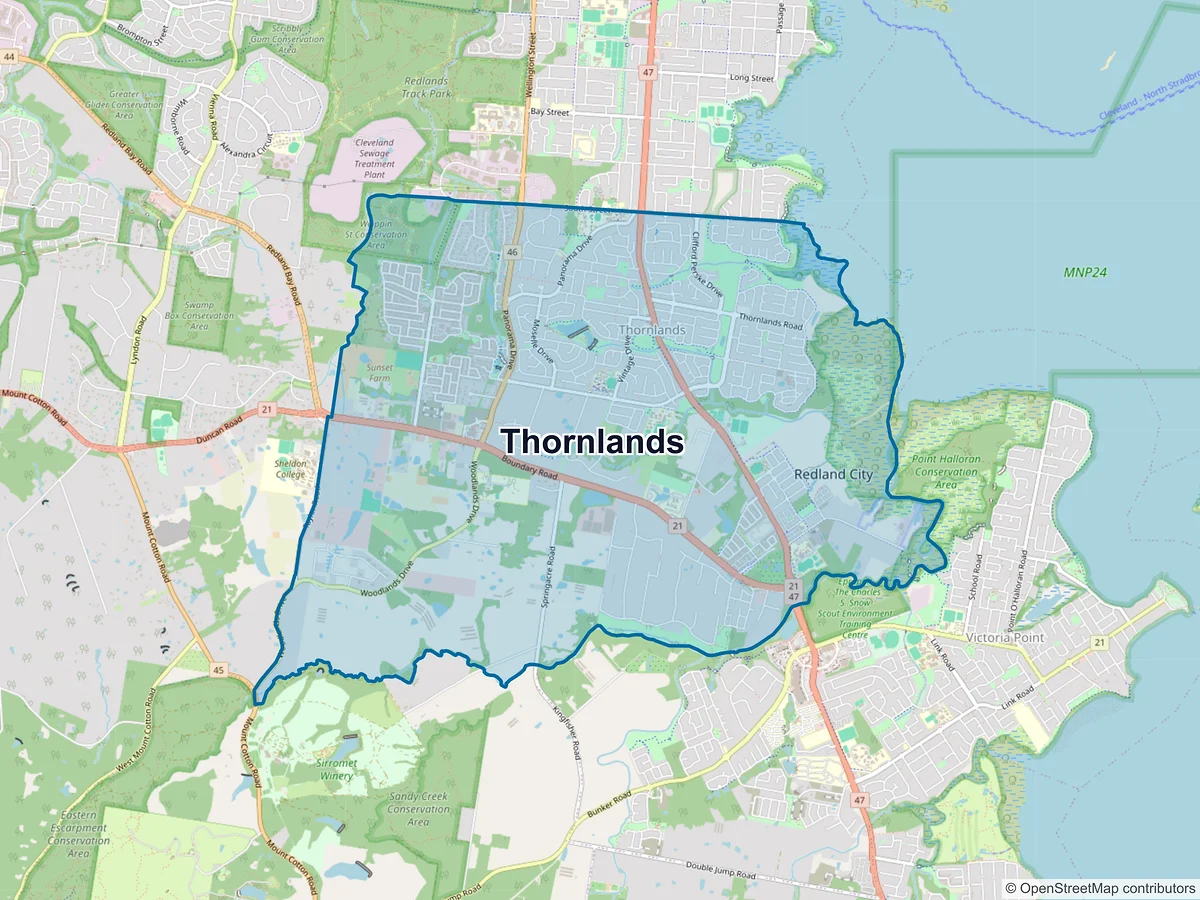 Map of Thornlands, QLD, Australia