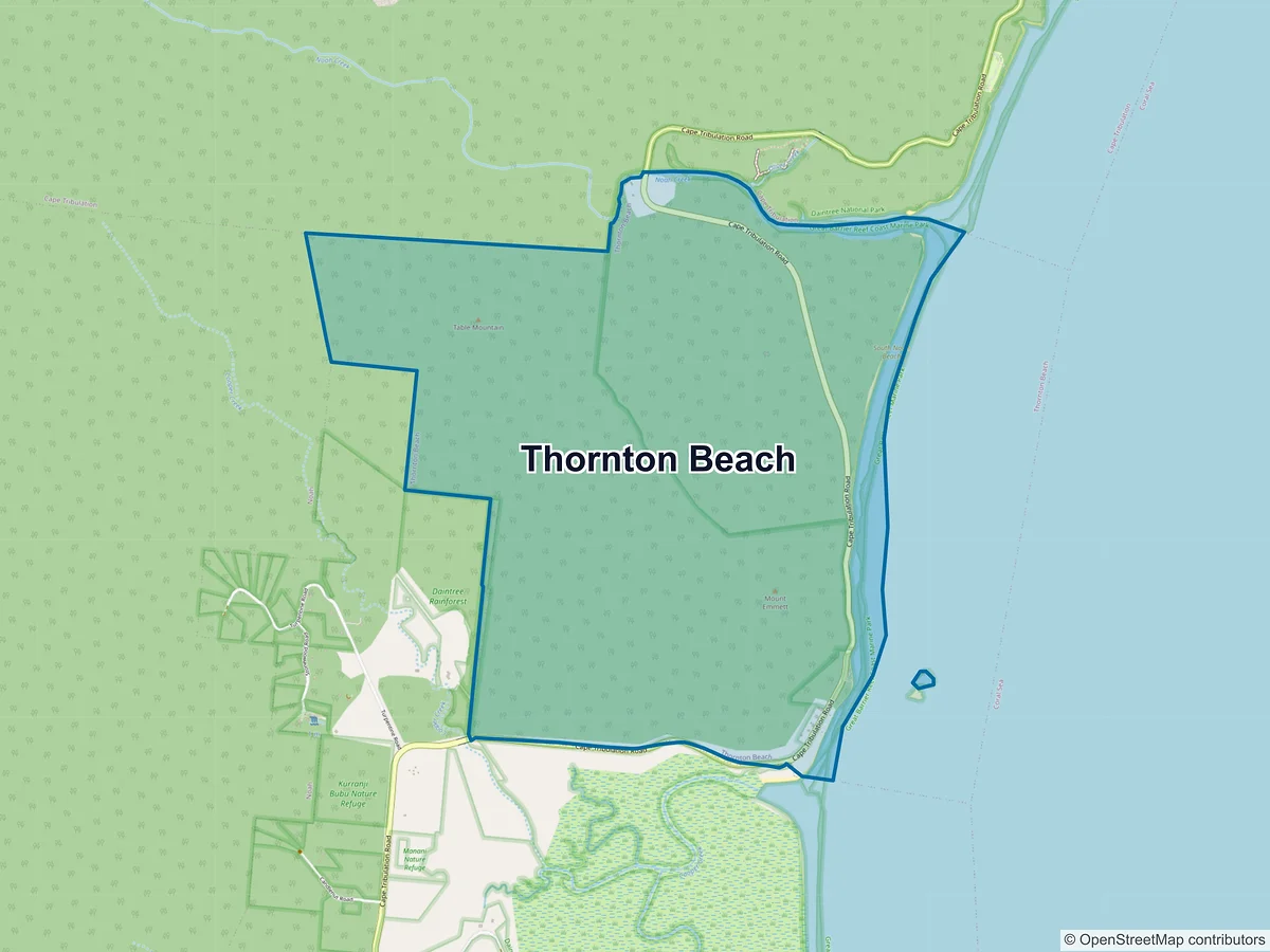 Map of Thornton Beach, QLD, Australia