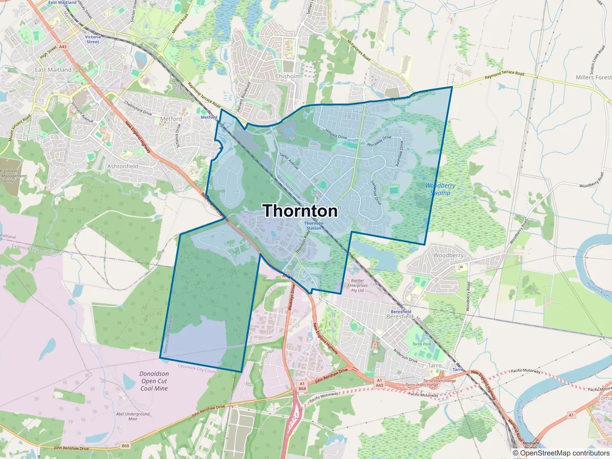 Map of Thornton, NSW, Australia