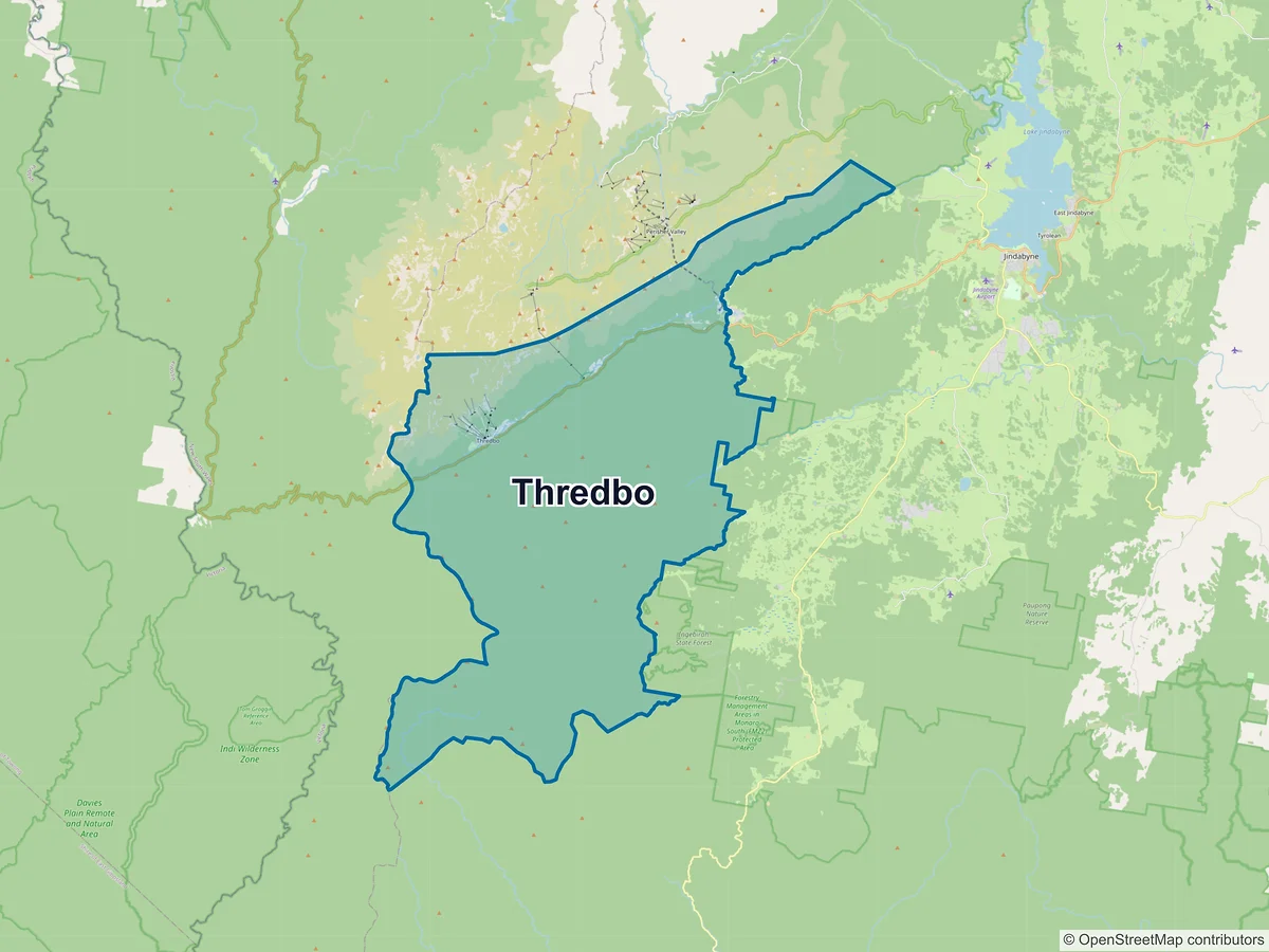 Map of Thredbo, NSW, Australia