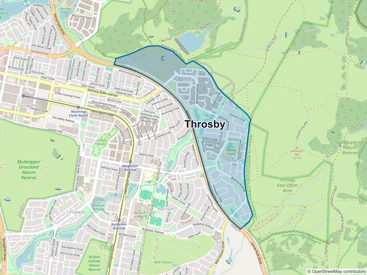 Map of Throsby, ACT, Australia
