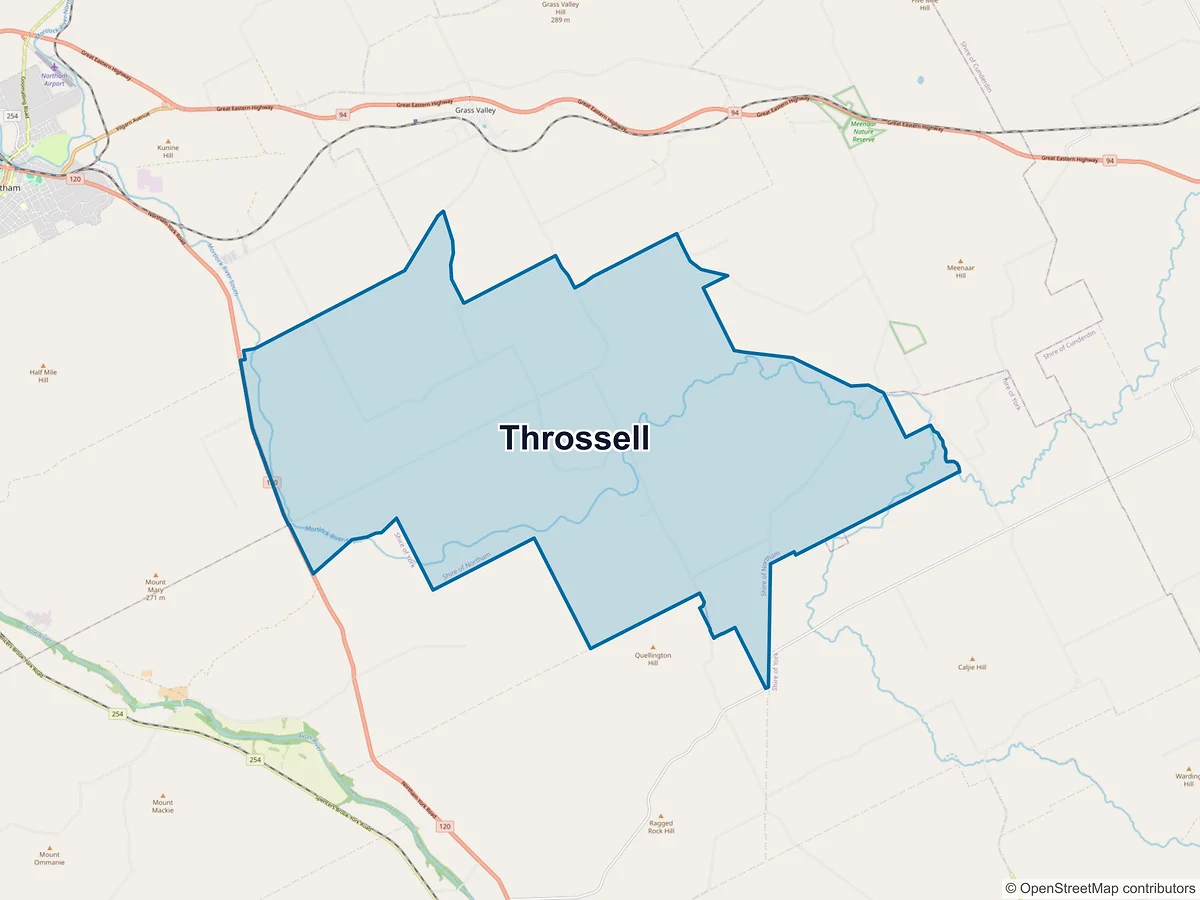 Map of Throssell, WA, Australia