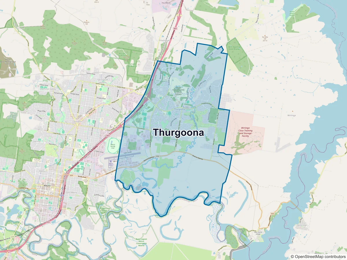 Map of Thurgoona, NSW, Australia