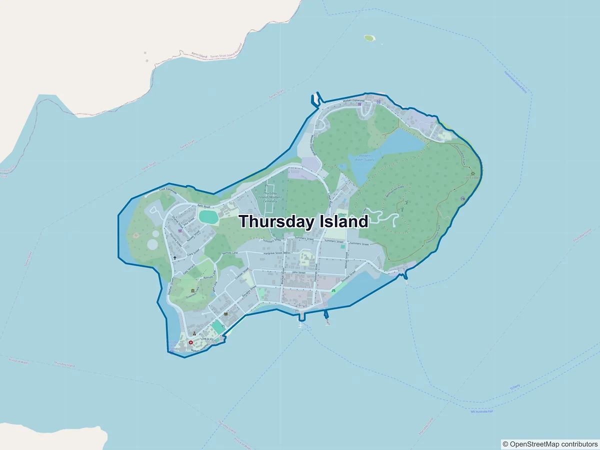 Map of Thursday Island, QLD, Australia
