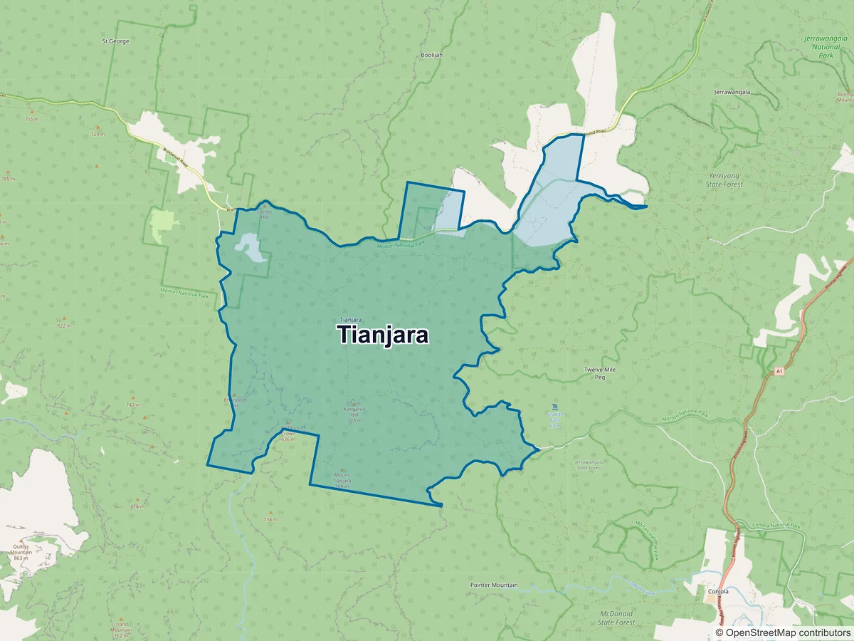 Map of Tianjara, NSW, Australia