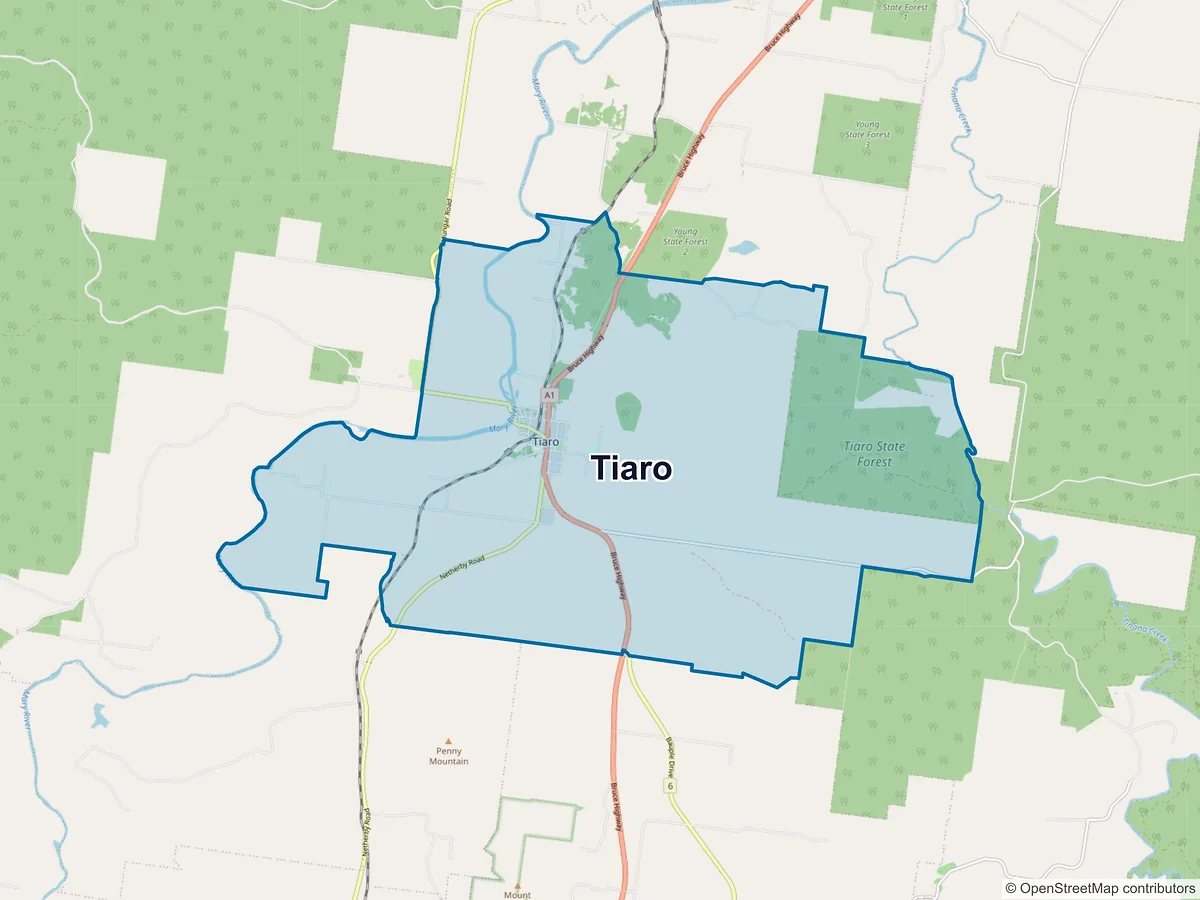 Map of Tiaro, QLD, Australia