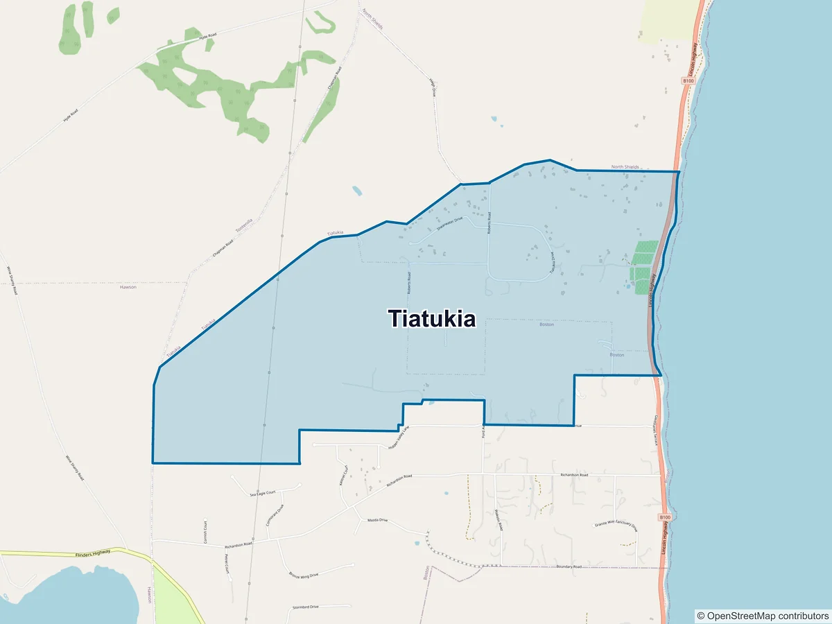 Map of Tiatukia, SA, Australia