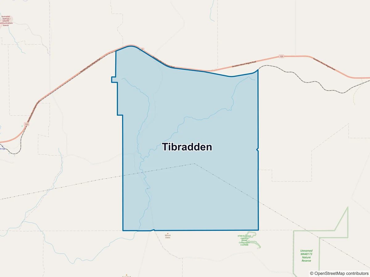 Map of Tibradden, WA, Australia