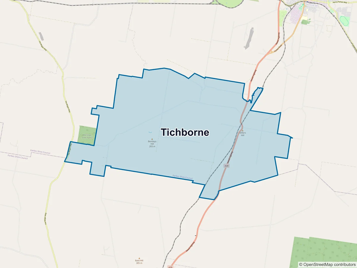 Map of Tichborne, NSW, Australia