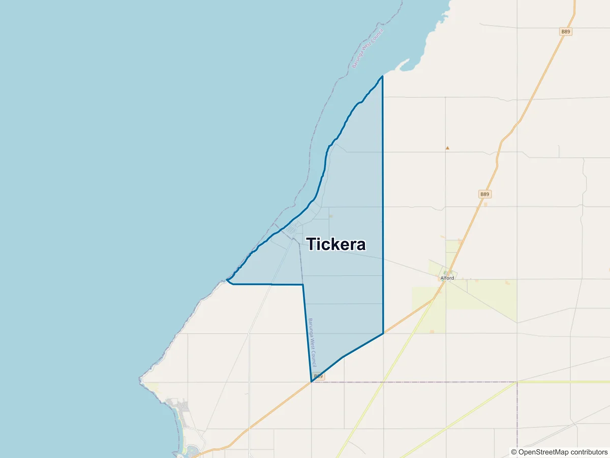 Map of Tickera, SA, Australia
