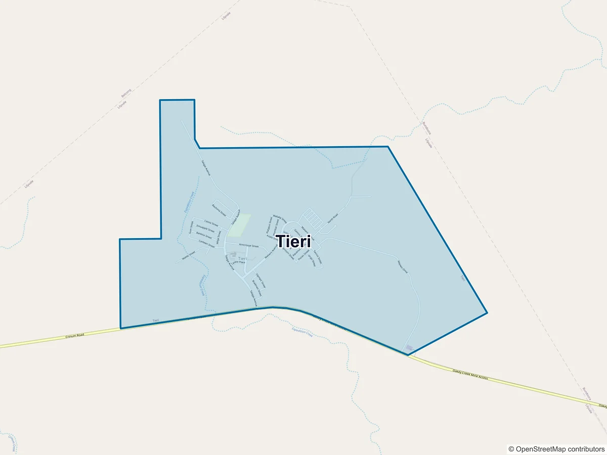 Map of Tieri, QLD, Australia