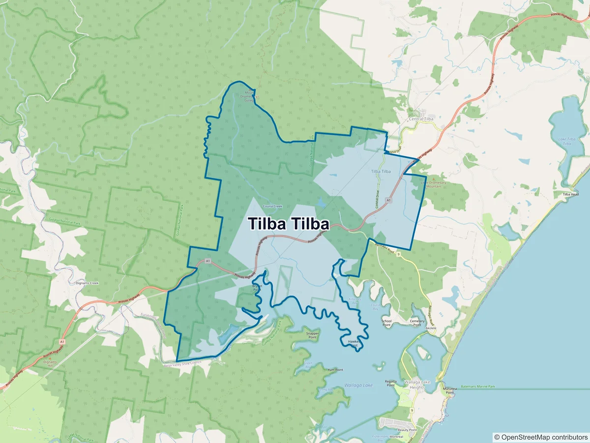 Map of Tilba Tilba, NSW, Australia