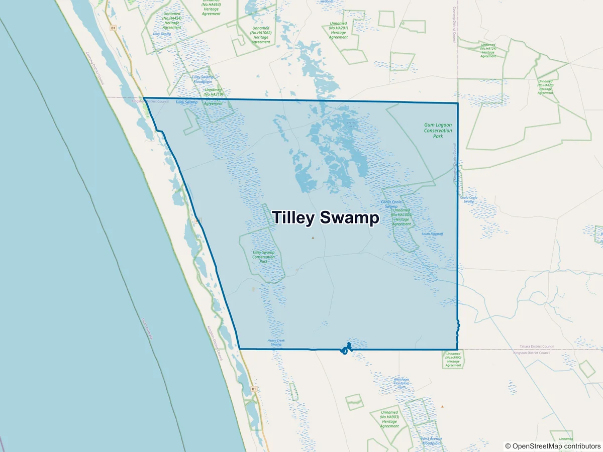 Map of Tilley Swamp, SA, Australia