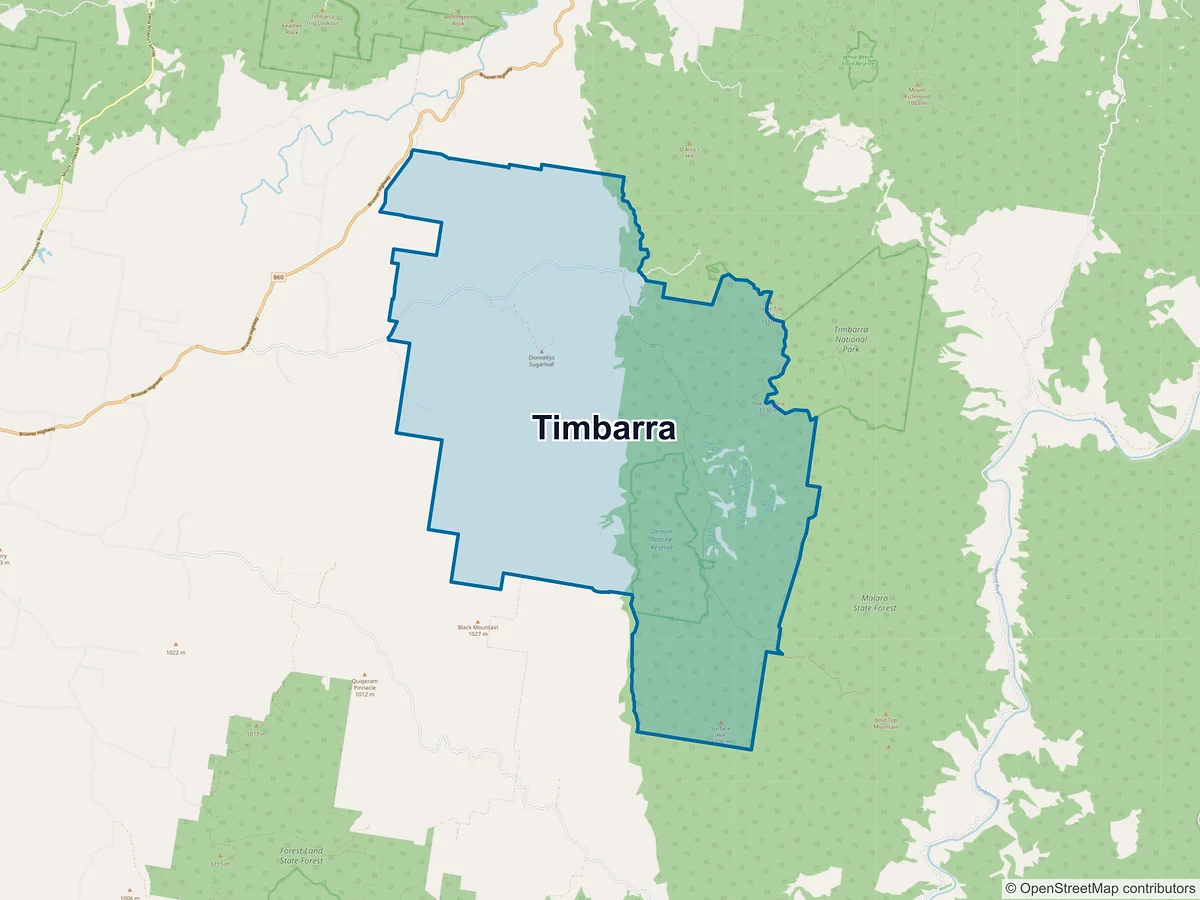 Map of Timbarra, NSW, Australia