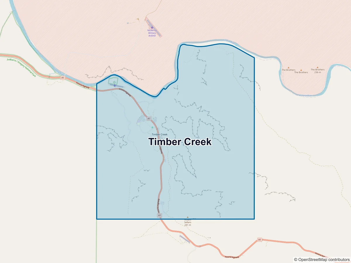 Map of Timber Creek, NT, Australia