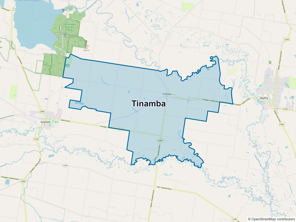 Map of Tinamba, VIC, Australia