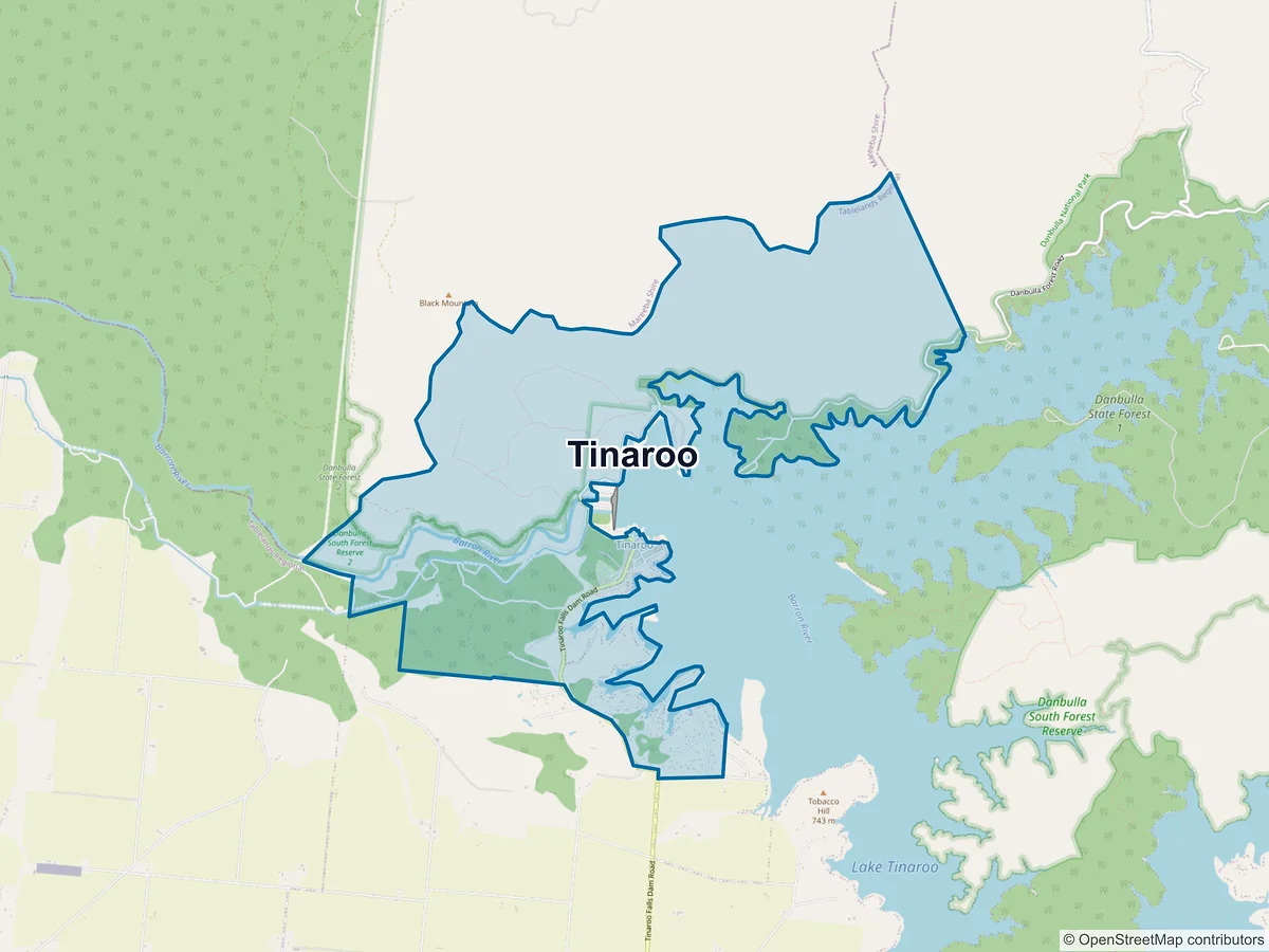 Map of Tinaroo, QLD, Australia