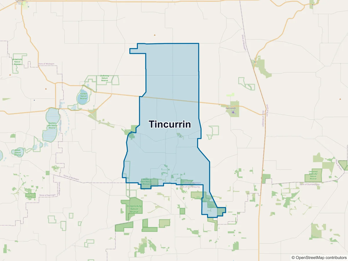 Map of Tincurrin, WA, Australia