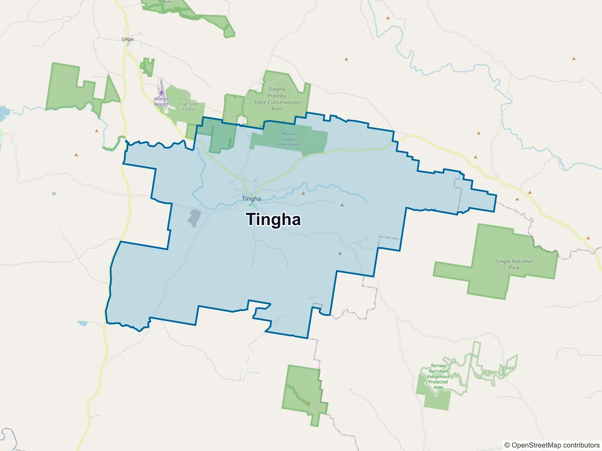 Map of Tingha, NSW, Australia