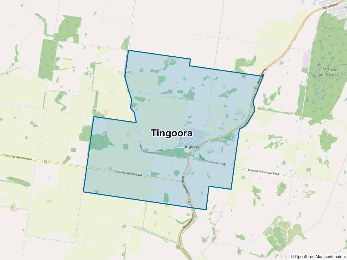 Map of Tingoora, QLD, Australia